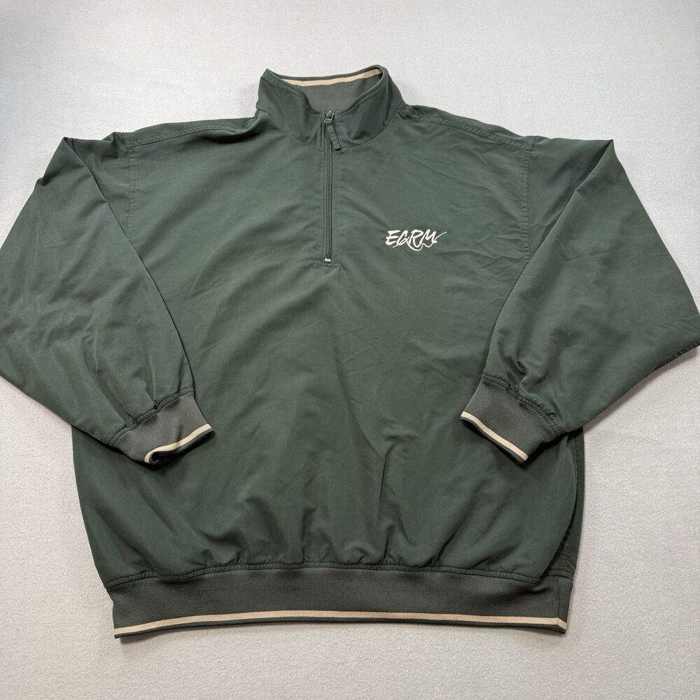 Vintage Chase Edward ECRM Golf 1/4 Zip Jacket Green XL Made Hong Kong